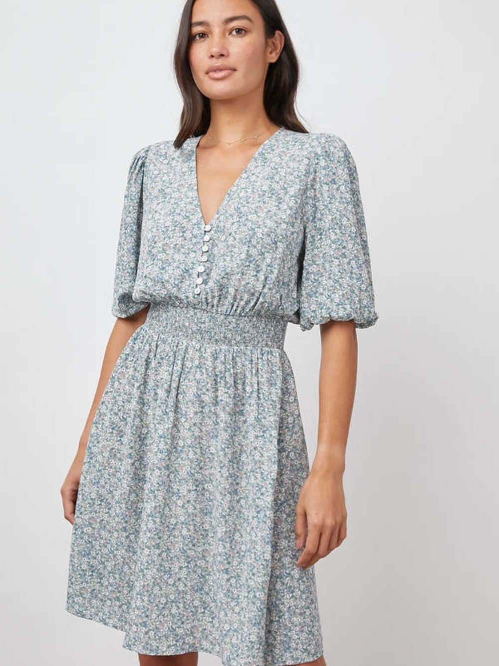 Rails May Dress Bellflower Mini Floral Blue Size XS Cottagecore Prairie